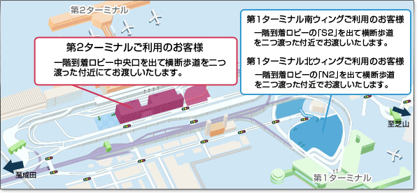 成田空港駐車場ニコニコパーキング＆ココ　お返しマップ