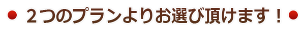 2つのプランよりお選び頂けます!