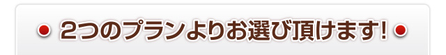 二つのプランよりお選び頂けます！